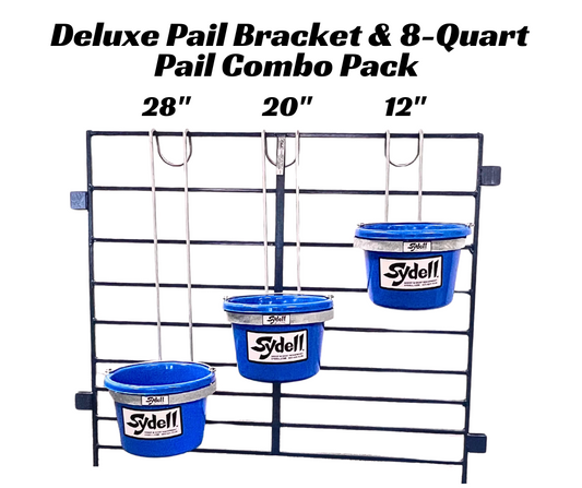 Sydell Deluxe Pail Bracket & 8-Quart Pail – Choose 12", 20", or 28" Height sheep and goat livestock equipment for livestock handling and animal flow