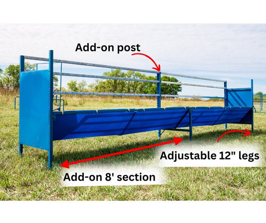 Sheep and goat grain feeder setup designed for safer handling and routine management