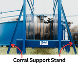 Sydell corral support for goat and sheep equipment
