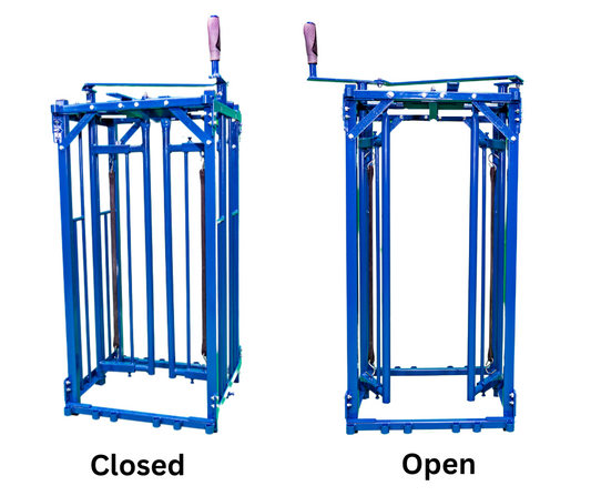 Sheep and goat handling equipment setup designed for safer handling and routine management