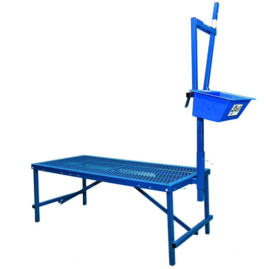 Fold-Up Milking Stanchion with 48" or 36" Deck & Poly Feeder Set 0736 for Sheep & Goats | Sydell #0736-36 / #0736 / #AL736-36 / #AL0736