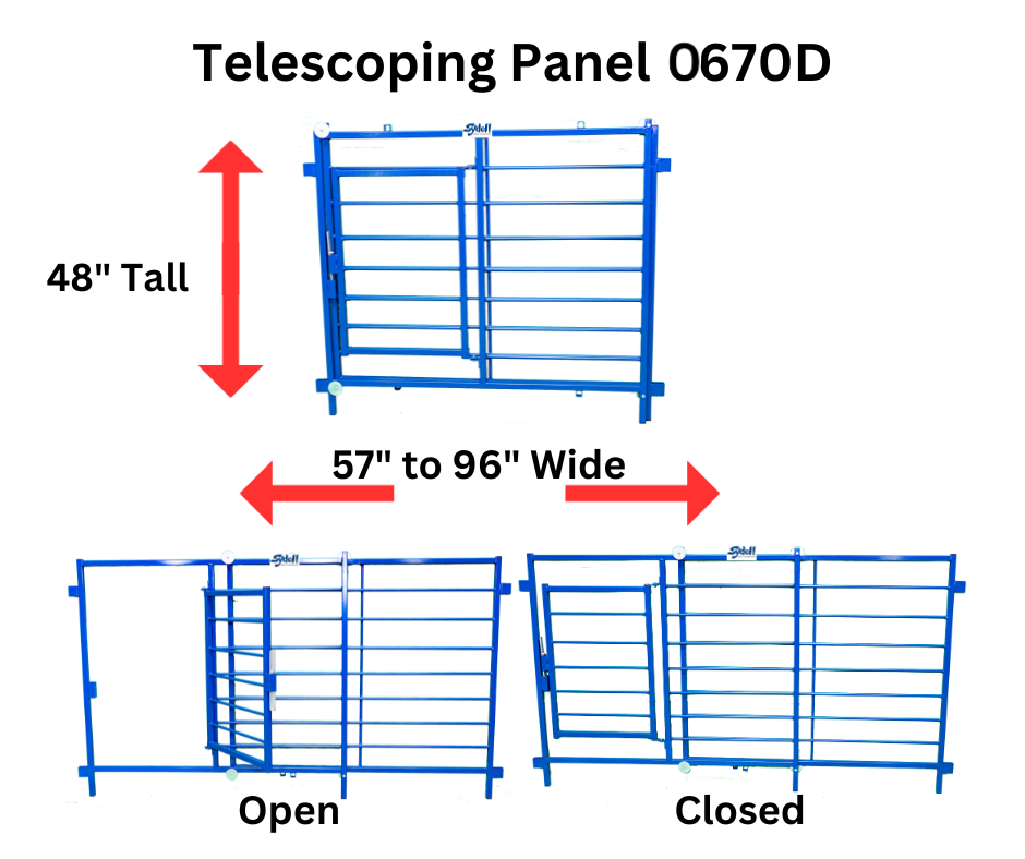 Telescoping Panel w/ Door (670D) for Sheep & Goats | Sydell