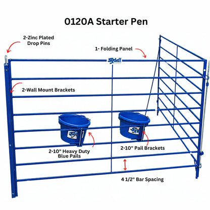 Folding Starter Lambing & Kidding Pen - Wall-Mount for Sheep & Goats | Sydell #0120A / #0120A-G