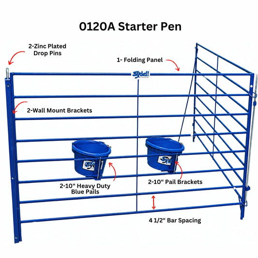 Folding Starter Lambing & Kidding Pen - Wall-Mount for Sheep & Goats | Sydell #0120A / #0120A-G