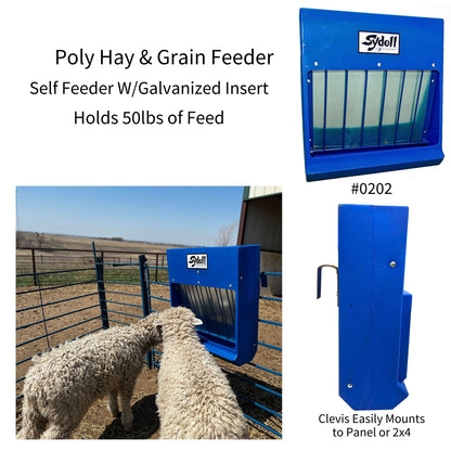 Poly Hay & Grain Feeder for Sheep & Goats | Sydell #0201 / #0202