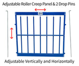 Adjustable Roller Creep Panel for Sheep & Goats | Lamb & Kid Creep Feeding Gate – Item 0470