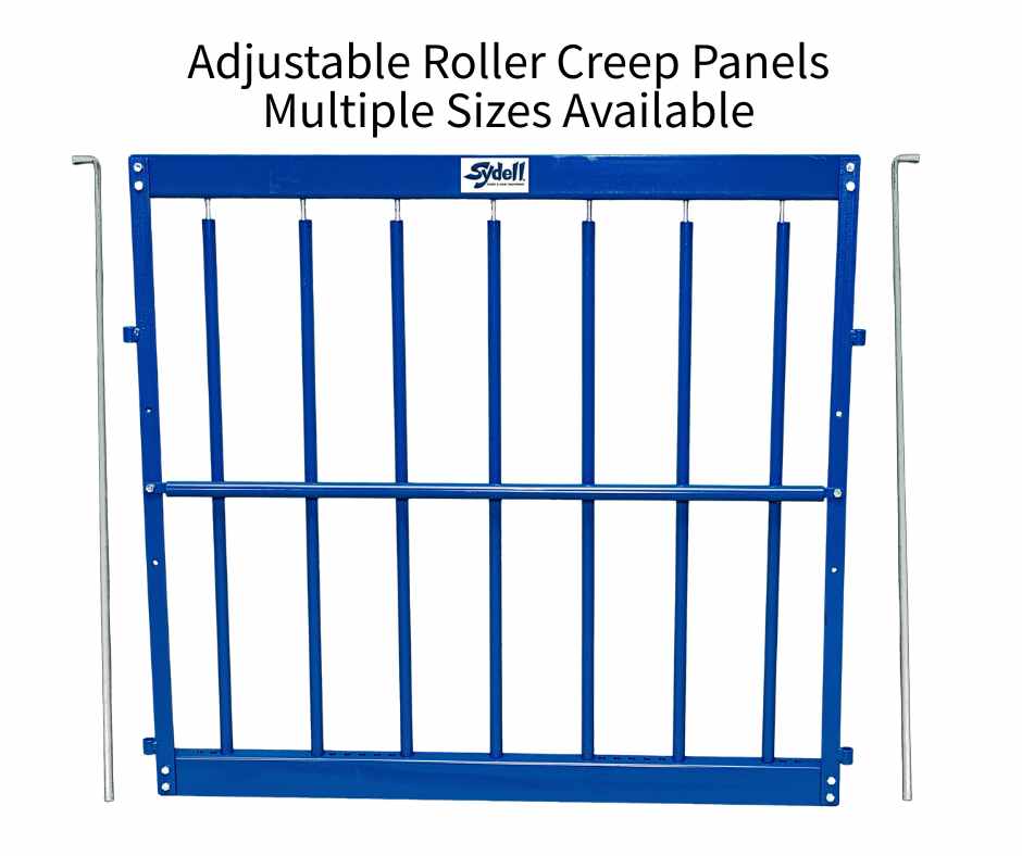 Adjustable Roller Creep Panel for Sheep & Goats | Sydell #0470-4 / #0470-5 / #0470-6 / #0470-8 +