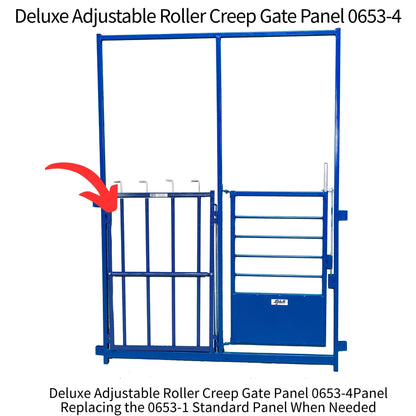 Adjustable Vertical Roller Creep Gate Panel
Provides controlled creep access for lambs and kids while helping keep mature sheep and goats out