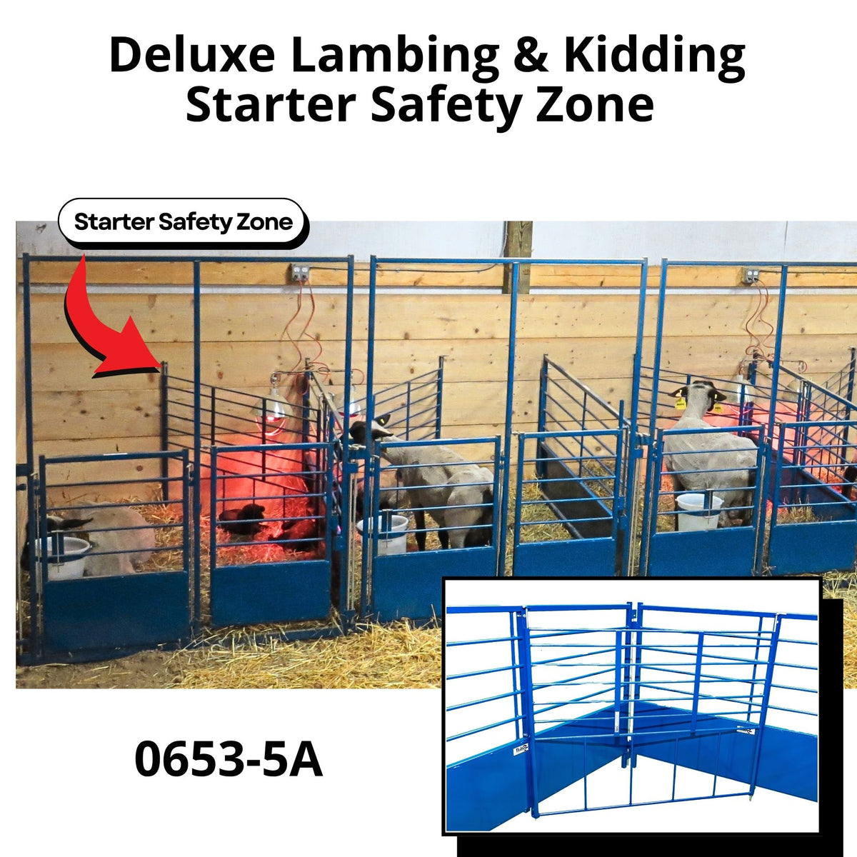 Starter Safety Zone for Deluxe Lambing/Kidding Pens (653-5A) sheep and goat kidding pen for livestock handling and animal flow