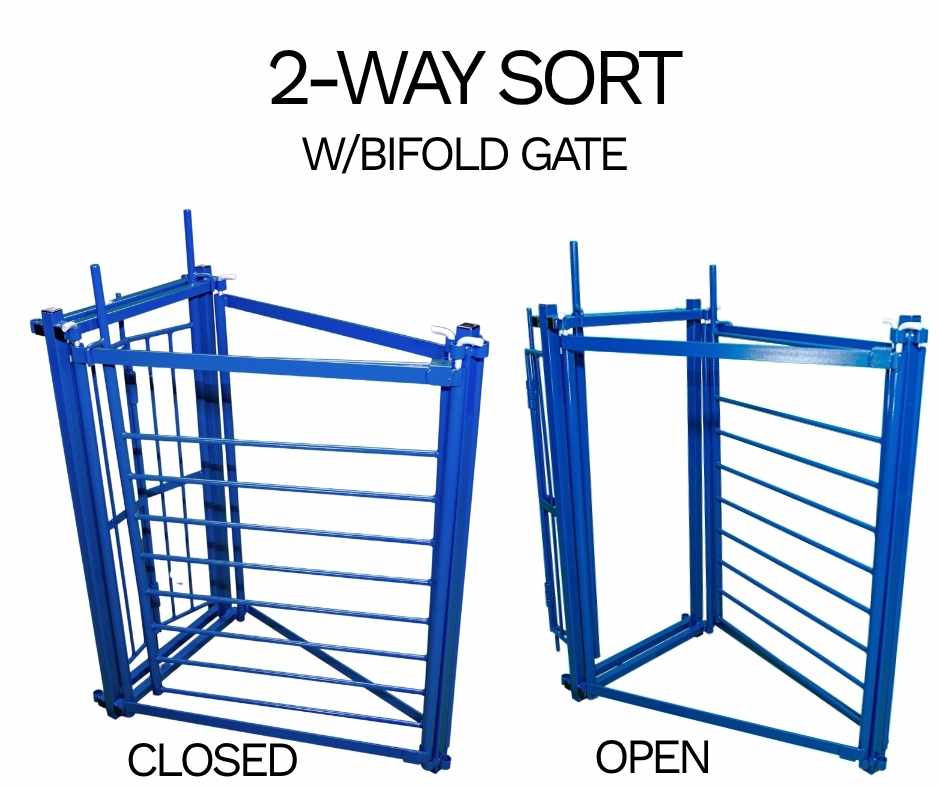 2-Way Sort Gate with Bifold Gate for Sheep & Goats | Sydell #0920A / #0920A-G