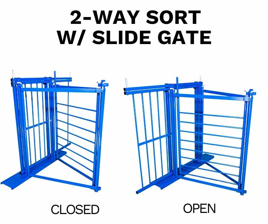2-Way Sort gate W/slide gate for Sheep & Goats | Sydell #0920B / #0920B-G