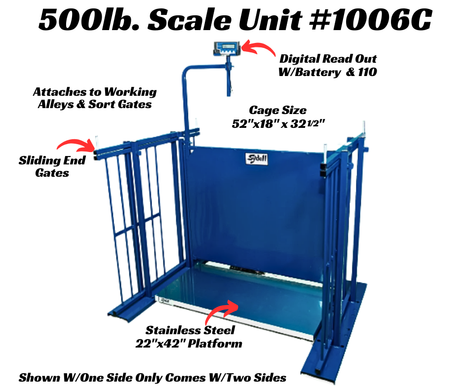 sheep weighing scale integrated with handling cage