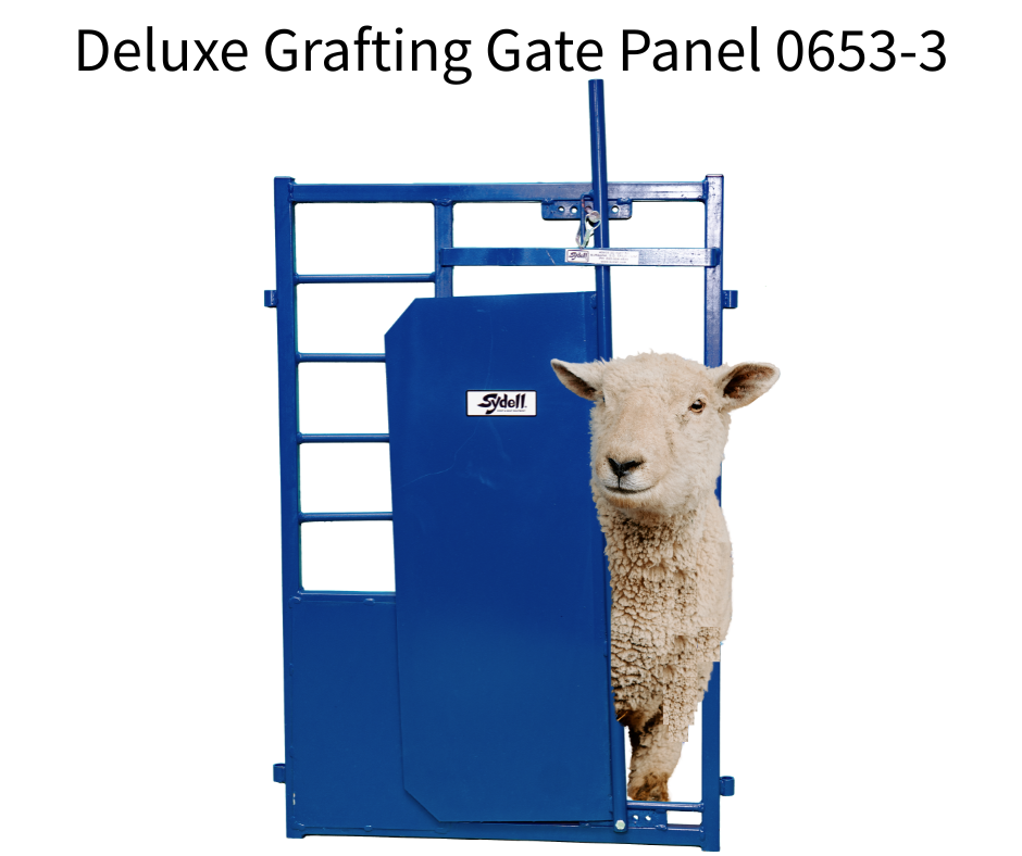 Detail view of lambing pen connection and adjustable components for sheep and goats