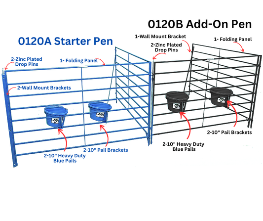 Sydell Folding Starter Lambing & Kidding Pen – Wall-Mount | Expandable Sheep & Goat Pen (Model 0120A) sheep and goat lambing pen for livestock handl