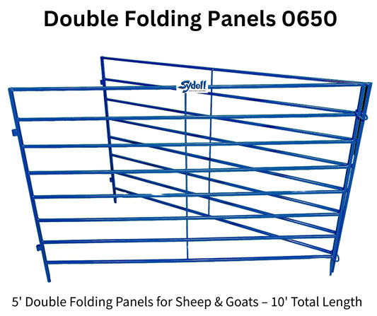 5' Double Folding Panels for Sheep & Goats – 10' Total Length | Sydell 0650 sheep and goat livestock equipment for livestock handling and animal flo