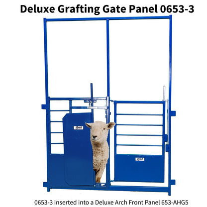 How the Grafting Gate Works

The 0653-3 installs in place of the standard 0653-1 front panel. Once the ewe or doe is positioned in the pen, the grafting gate limits her movement while allowing the lamb or kid access to the udder.

The mother can remain in a natural standing or lying position with access to feed and water while the newborn is given repeated opportunities to nurse.