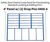 4' or 5' Feed Creep Panel for Sheep & Goats w/ (2) Drop Pins | Sydell Item #0400-4T, 0400-5T