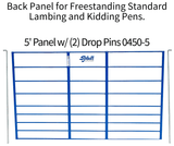 All Bar Back Panel with 2 Drop Pins for Freestanding Lambing and Kidding Pens | Sydell Item # 0450-4, 0450-5