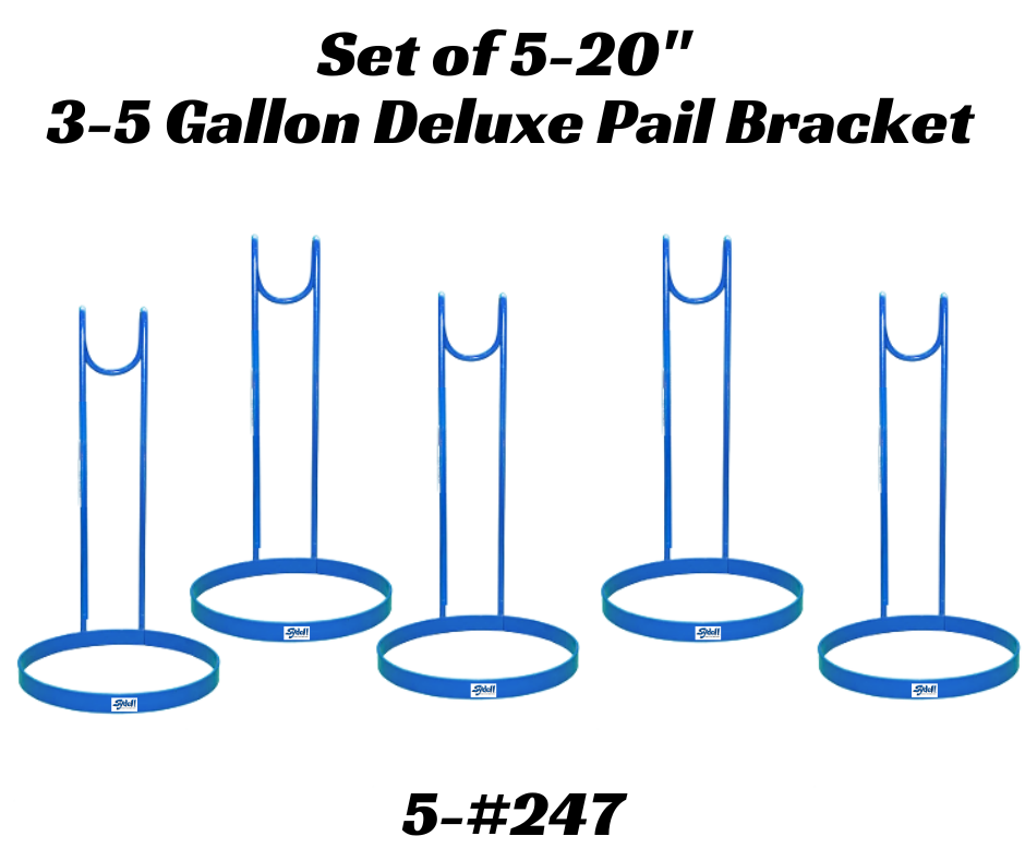 Pail Brackets 12" Ring holds most 3-5 Gallon available heights 12", 20", 28" installed in barn layout for efficient sheep and goat handling