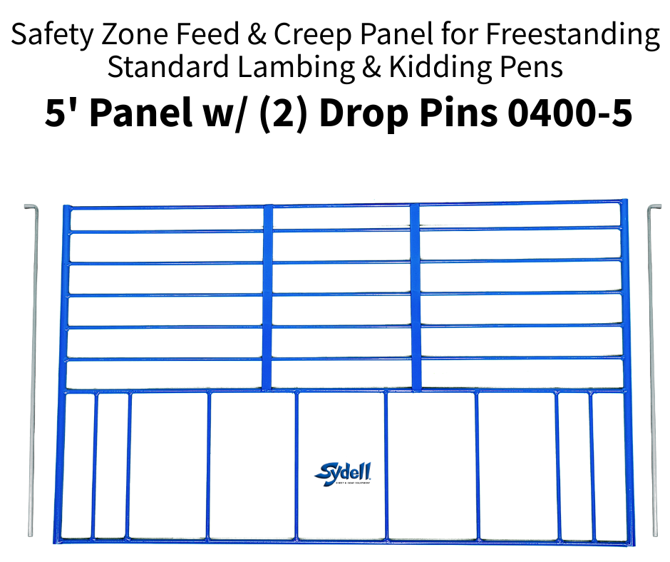 4' or 5' Feed Creep Panel for Sheep & Goats w/ (2) Drop Pins | Sydell Item #0400-4T, 0400-5T installed in barn layout for efficient sheep and goat h