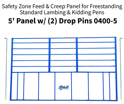 4' or 5' Feed Creep Panel for Sheep & Goats w/ (2) Drop Pins | Sydell Item #0400-4T, 0400-5T installed in barn layout for efficient sheep and goat h