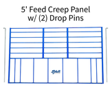 4' or 5' Feed Creep Panel for Sheep & Goats w/ (2) Drop Pins | Sydell 0400-4T / 0400-5T