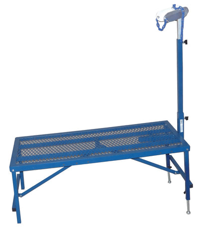 Fold-Up Fitting Stand with Adjustable Front Legs (0704) installed in barn layout for efficient sheep and goat handling