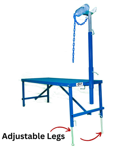 Sydell goat and sheep equipment fold up fitting stand with adjustable legs
