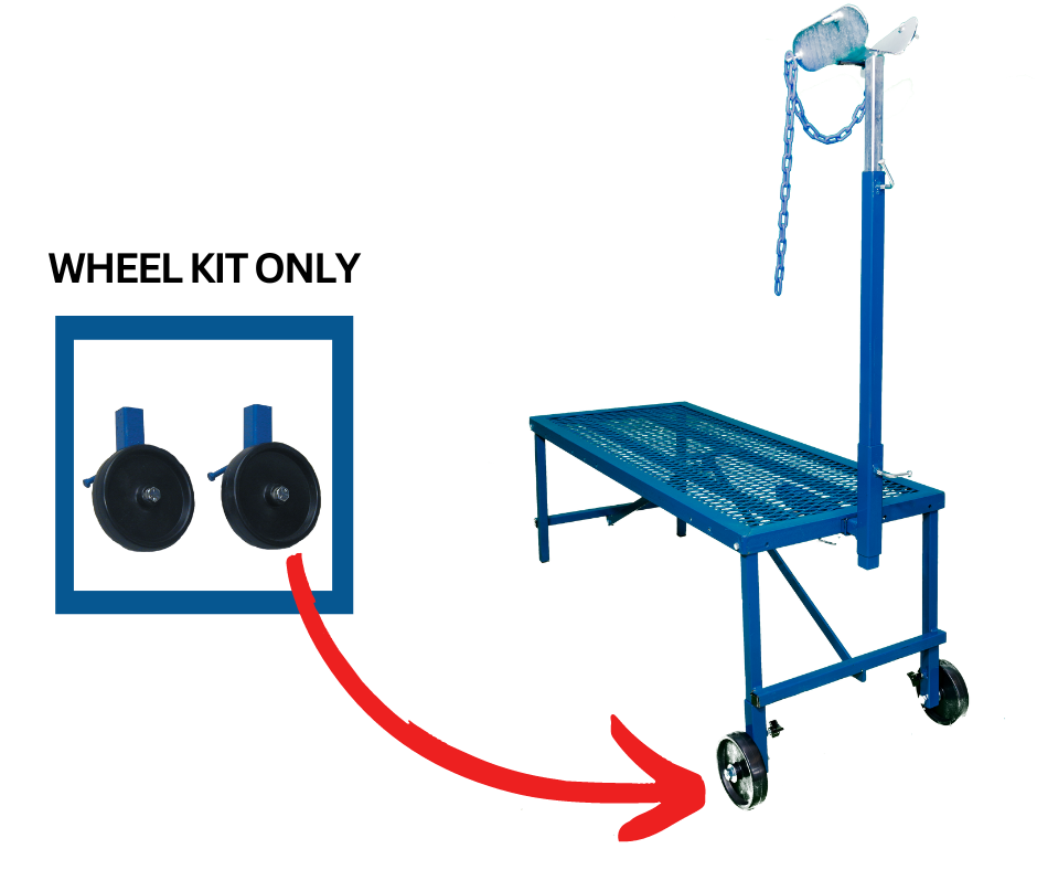 Wheel Kit – Item # 0745WK For Sydell SHOWMAN’S BEST Stands &amp; Milking Stanchions sheep and goat fitting stand for livestock handling and animal f
