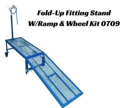 Fold-Up Fitting Stand w/Ramp and Wheel Kit 0709 sheep and goat fitting stand for livestock handling and animal flow