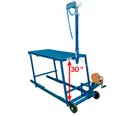 Sydell goat and sheep equipment winch block stand with riser kit included