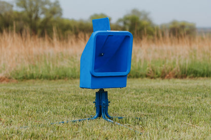 Sheep and goat grain feeder setup designed for safer handling and routine management