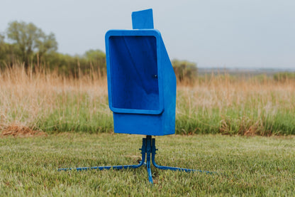 Sydell goat and sheep mineral feeder with a 50 lb tub on a four leg base