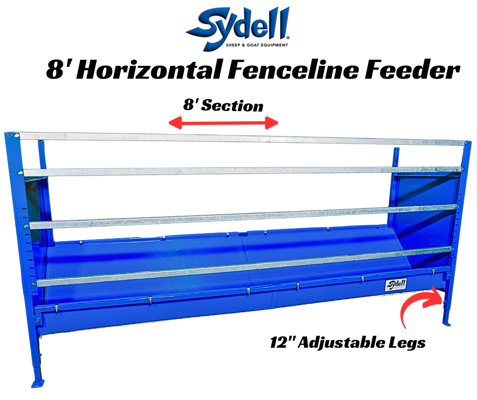 Starter Horizonal Fenceline Feeders (815HP/817HP) sheep and goat hay feeder for livestock handling and animal flow