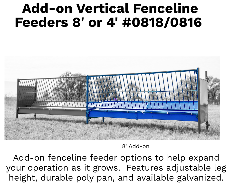 Add-on Vertical Fenceline Feeders (0816/0818) sheep and goat hay feeder for livestock handling and animal flow