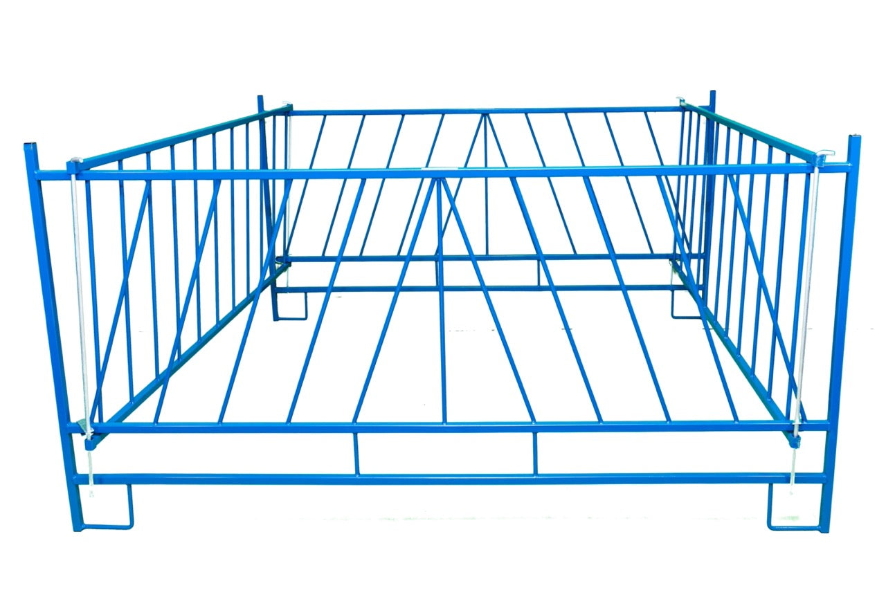 90" x 85" x 48" Collapsible Round Bale Feeder - Vertical/Diagonal Manger (885) sheep and goat hay feeder for livestock handling and animal flow