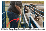 Sydell solid panel with drop top for easy feeding of your goat and sheep