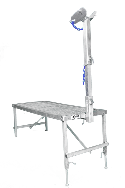 Fold-Up Fitting Stand with Adjustable Front Legs (0704) sheep and goat show stand for livestock handling and animal flow