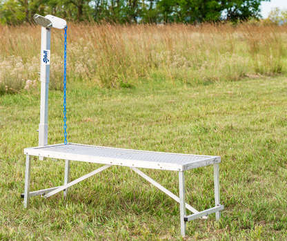 Aluminum Headpieces Chose From Small Head Piece Large Head Piece Nose Loop Head Piece installed in barn layout for efficient sheep and goat handling