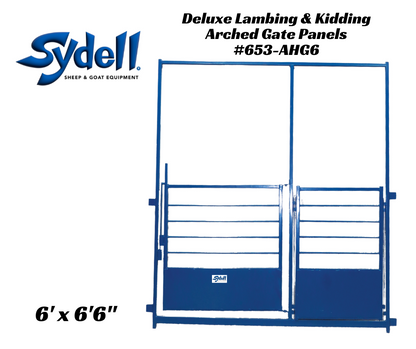 Detail view of lambing pen connection and adjustable components for sheep and goats