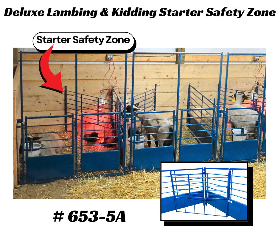 Starter Safety Zone for Deluxe Lambing/Kidding Pens (653-5A) sheep and goat kidding pen for livestock handling and animal flow