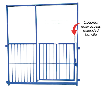 Detail view of kidding pen connection and adjustable components for sheep and goats