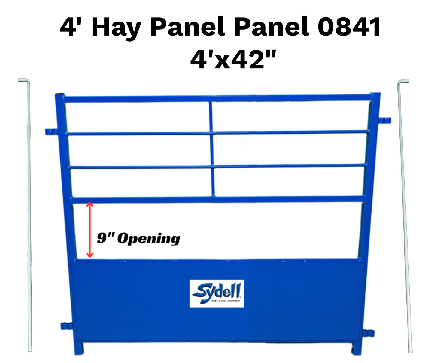 Horned Stock-Friendly Hay Panel – Available in 4′ & 8′ installed in barn layout for efficient sheep and goat handling