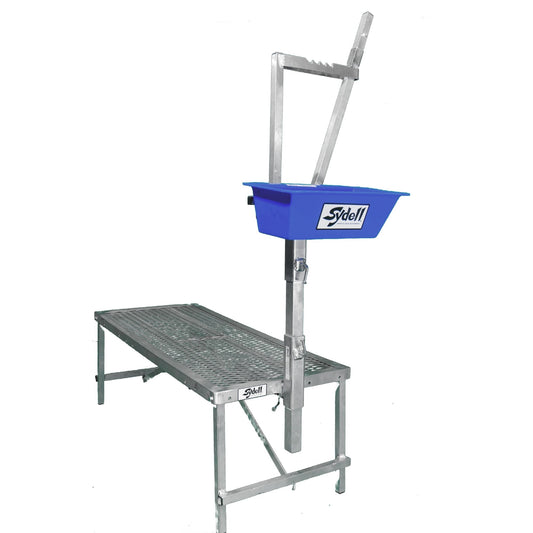 Fold-Up Milking Stanchion with 48" or 36" Deck & Poly Feeder Set 0736 for Sheep & Goats | Sydell #0736-36 / #0736 / #AL736-36 / #AL0736