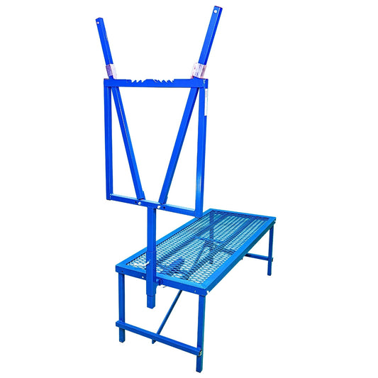 Horned Stock Stanchion with a 48"or 36" Fold-Up Stand 0737 for Sheep & Goats | Sydell #0737 / #0737-36