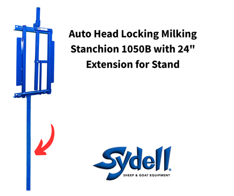 Auto Head Locking Milking Stanchion 1050B with 24" Extension for Stand