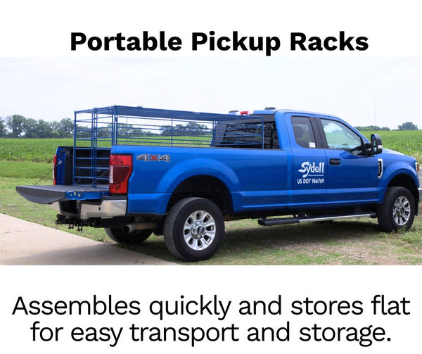 Reference sheep and goat pickup transport rack installed in truck