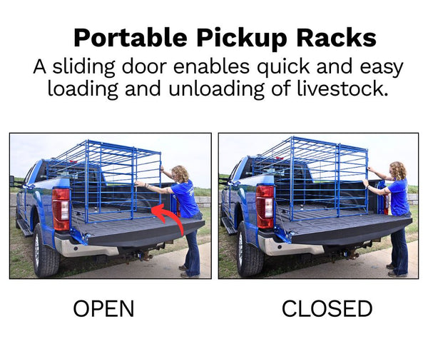 Reference sliding rear gate on sheep and goat pickup crate