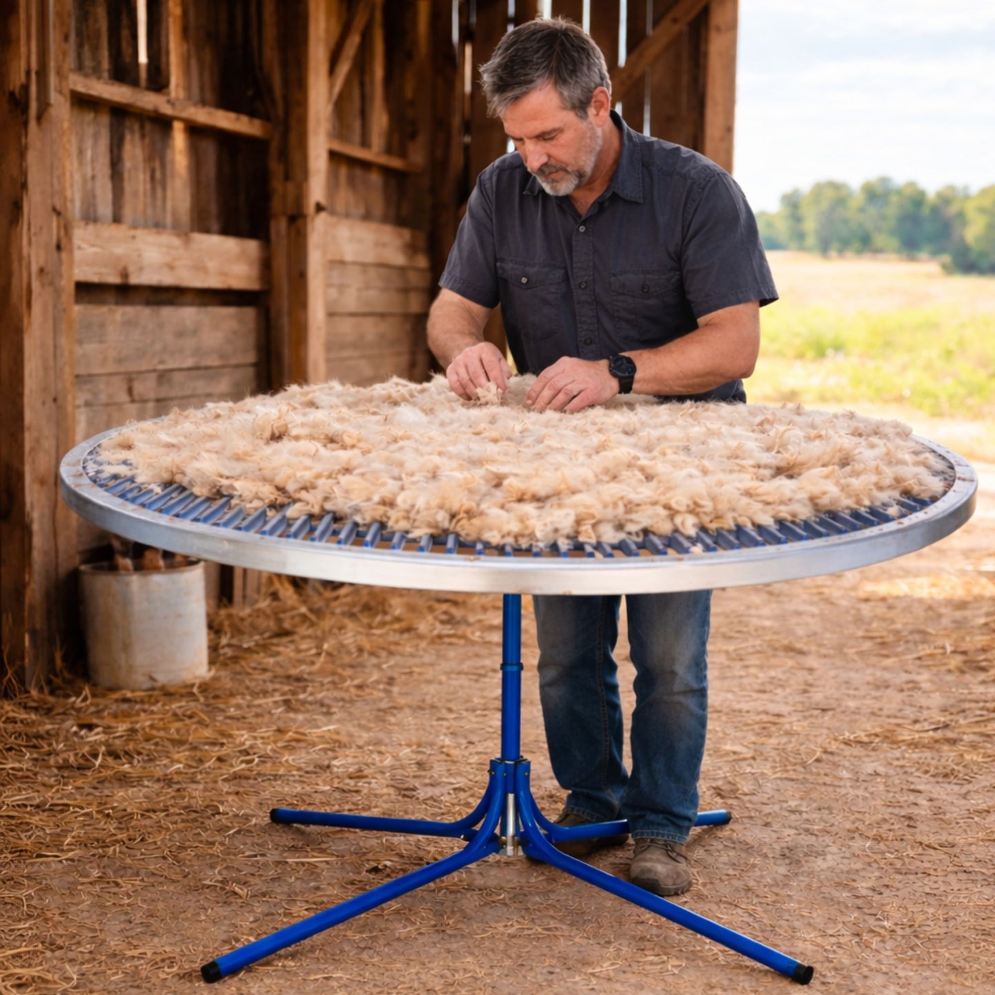 6’ Aluminum Revolving Skirting Table 1034 for Sheep & Goats | Sydell #1034