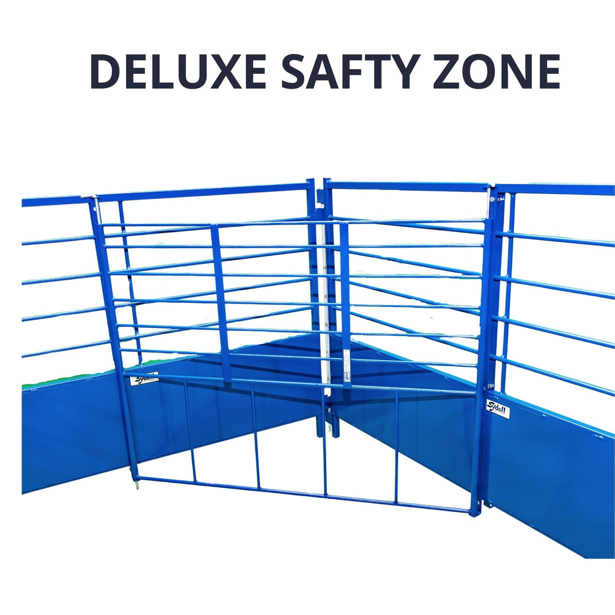 Starter Safety Zone for Deluxe Lambing Kidding Pens (653-5A) installed in barn layout for efficient sheep and goat handling